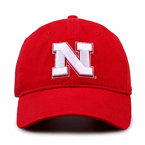 The Game Nebraska Cornhuskers Hat for Men and Women - Adjustable Relaxed Fit with Embroidered Logo (Nebraska Cornhuskers - Red, Adult Adjustable)
