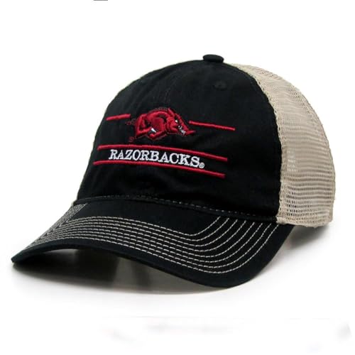 The Game Black Arkansas Razorback Trucker Hat Soft Mesh Snapback Trucker Cap