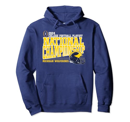 Michigan Wolverines 2024 CFP National Championship Navy Pullover Hoodie