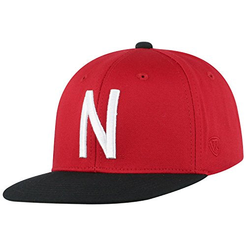 Top of the World Nebraska Cornhuskers Kid's Snapback Adjustable Mavrick Cotton Team Color Flat Bill Hat, Adjustable