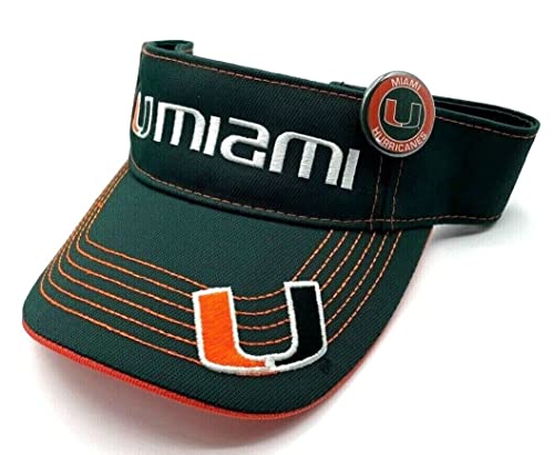 Miami Hurricanes Green Visor Adjustable Classic Embroidered Hat