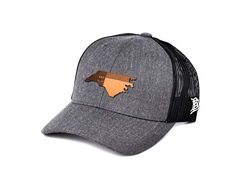 Branded Bills North Carolina 12 Curved Trucker, Charcoal/Black