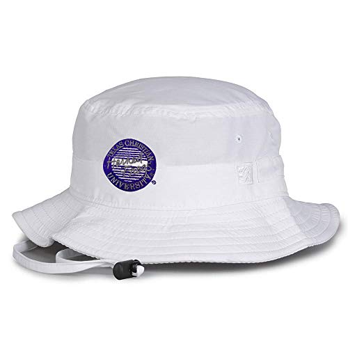 MV The Game Adult Unisex College Team Ultra Light Bucket Hat, One Size (TCU Horned Frogs) White
