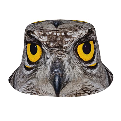 Eagle Owl Eyes Bucket Hat Fisherman Hat Beach Cap Sun Travel Hat Outdoor Cap for Men Women Adults