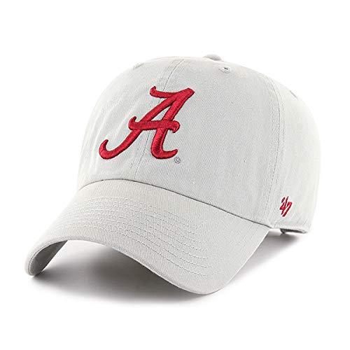 Alabama Crimson Tide Mens Gray Clean Up Cotton Adjustable Hat - Campus Hats