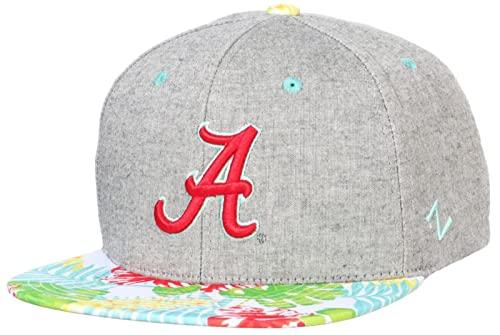 Zephyr Alabama Crimson Tide Punchbowl Flat Brim Baseball Cap – Gray/Floral - Campus Hats