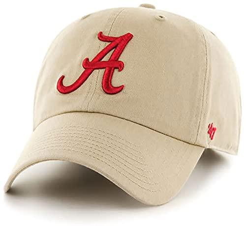 Alabama Crimson Tide Tan Clean Up Cotton Adjustable Strapback Khaki Hat - Campus Hats