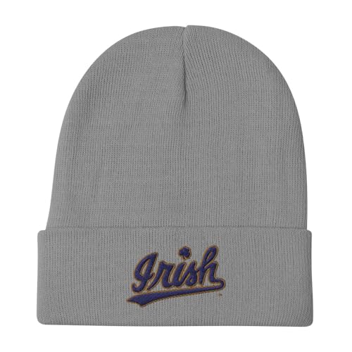 Notre Dame Embroidered Beanie, College hat Gray