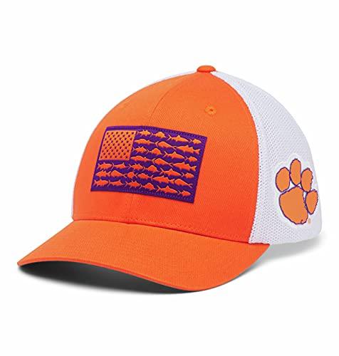 Columbia Unisex Collegiate PFG Mesh Fish Flag Ball Cap, Cle - Spark Orange, L/XL - Campus Hats