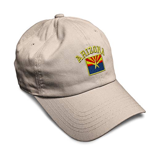 Soft Baseball Cap Arizona State Flag Letters Embroidery United States Twill Cotton Embroidered Dad Hats for Men & Women Stone Design Only