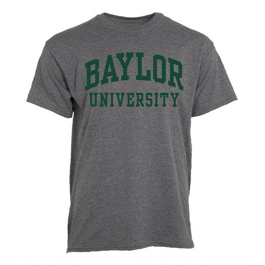 Barnesmith Baylor University Bears Short Sleeve Adult Unisex T-Shirt, Classic, Charcoal Grey, Medium
