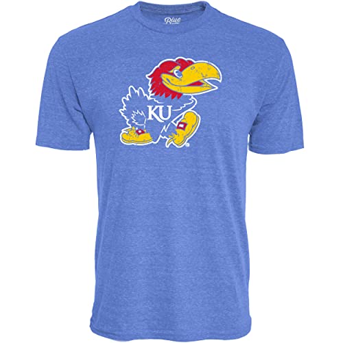 Kansas Jayhawks Tri-Blend T-Shirt Vintage Icon Team Color, X-Large