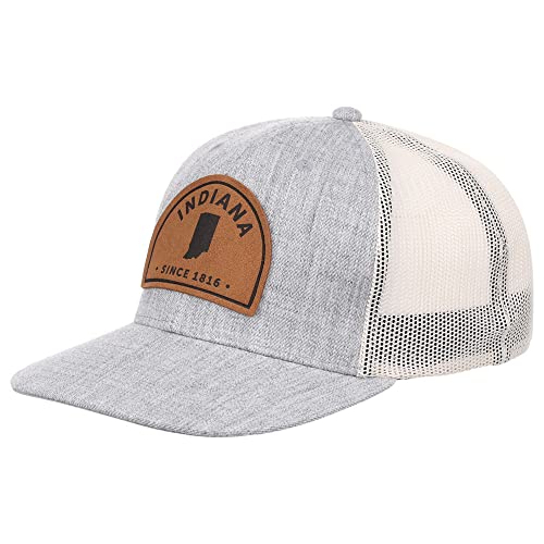 Local Crowns Indiana Tan Suede Patch Adjustable Snapback Cap Gry/wht/tan