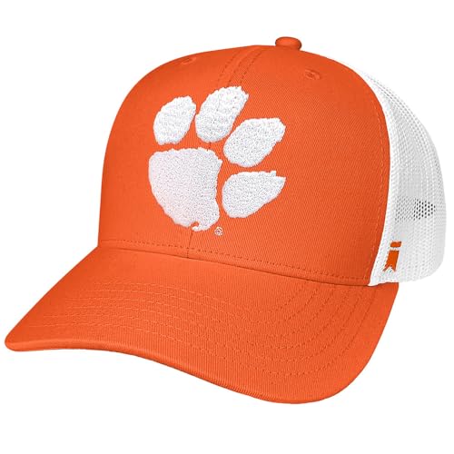 Campus Lab Official Clemson University Team Logo Adjustable Snapback Trucker Hat - Unisex for Men and Women Orange