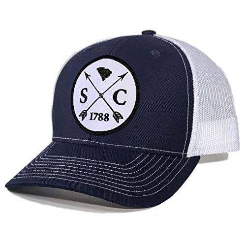 Homeland Tees Men's South Carolina Arrow Patch Trucker Hat - Navy/White