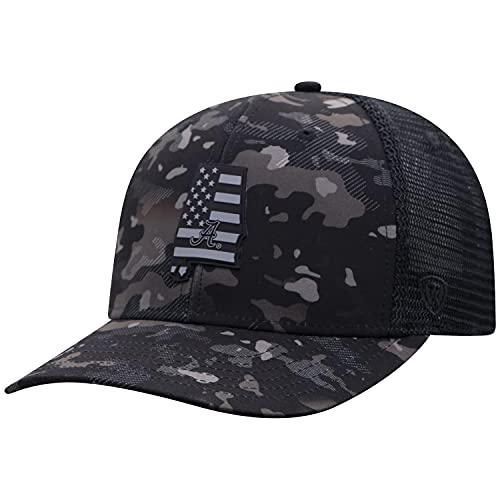 Top of the World Men's Standard OHT Midnight Alabama Adjustable Black, OSFM - Campus Hats