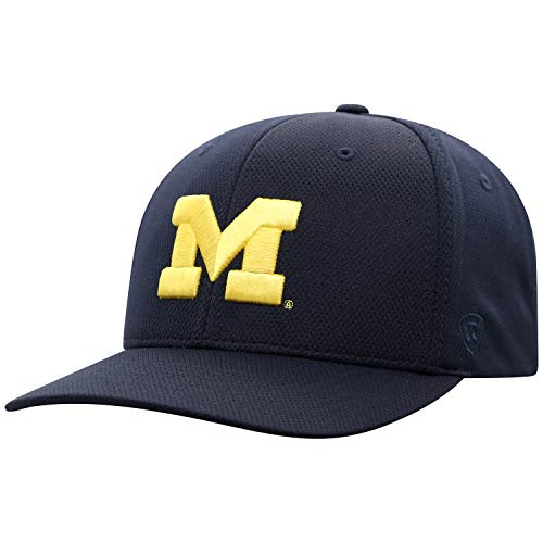 Top of the World NCAA Michigan Wolverines Mens Reflex NCAA One Fit Hat Team Color Primary Icon, Navy, OSFM