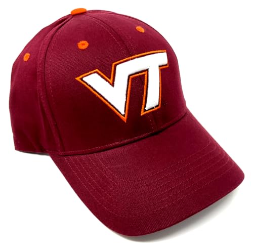 National Cap MVP Virginia Tech VT Logo Garnet Curved Bill Adjustable Hat