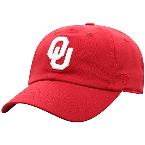 Top of the World Oklahoma Sooners Men's Adjustable Cotton Stretch College Staple Team Color Icon Hat, Adjustable