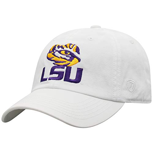 Top of the World Lsu Tigers Men's Adjustable Relaxed Fit White Icon hat, Adjustable
