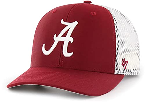 Alabama Crimson Tide Mens Womens Trucker Adjustable Snapback Razor Red White Hat by '47 Brand