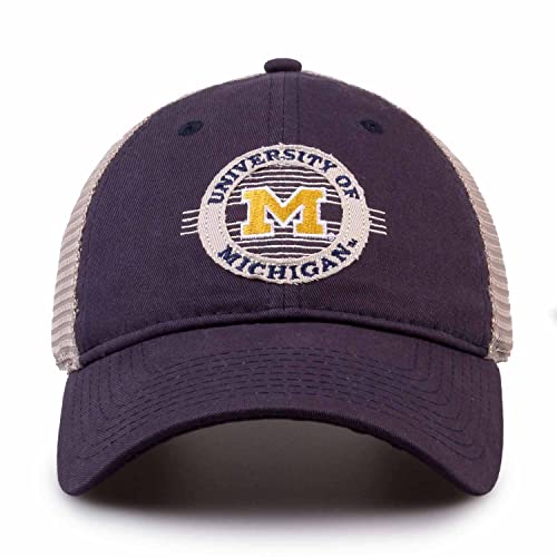 The Game NCAA Snapback - Patch Meshback - Classic Comfort - Adjustable Size - Let Everyone Know which Team You Support (Michigan Wolverines - Blue, Adult Adjustable)