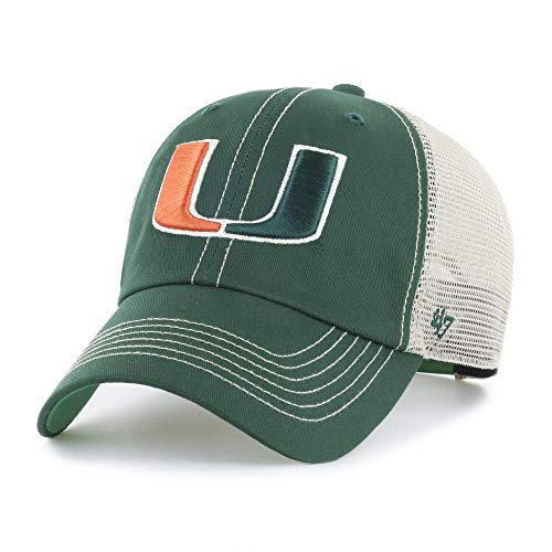 '47 NCAA Trawler Mesh Clean Up Adjustable Hat, Adult One Size Fits All (Miami Hurricanes Green)