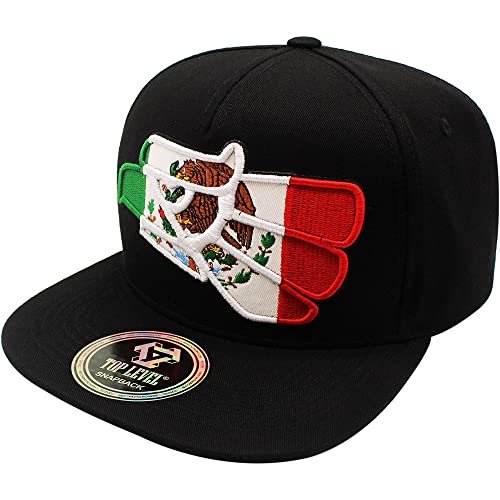 4350 DISTRICT Men's Adjustable Cotton Snapback Cap 8 (N21MEX54 BLK)