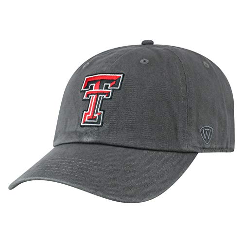 Top of the World Texas Tech Red Raiders Men's Adjustable Relaxed Fit Charcoal Icon hat, Adjustable
