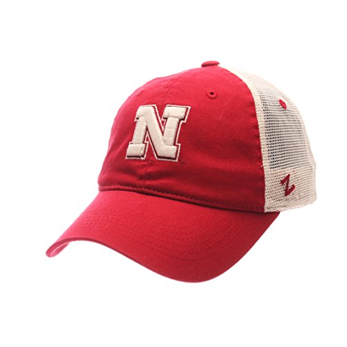 NCAA Zephyr Nebraska Cornhuskers Mens University Relaxed Hat, Adjustable, Team Color/Stone