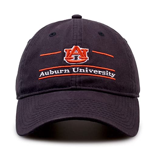 The Game NCAA Adult Bar Hat - Garment Washed Twill - Embroidered Design - Elevate Your Style and Show Your Team Spirit (Auburn Tigers - Blue, Adult Adjustable)