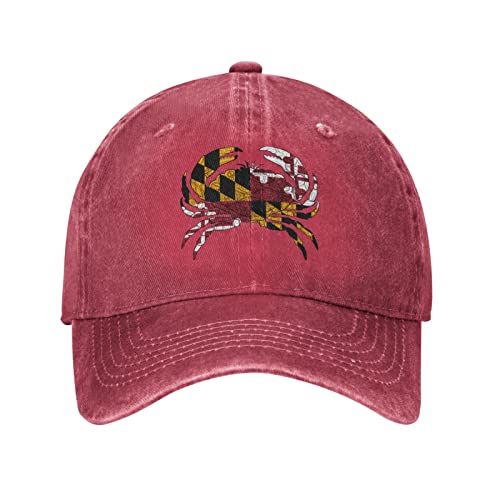Maryland Chesapeake Bay Blue Crabs Unisex Baseball Cap Cotton Fits Men Women Washed Denim Adjustable Dad Hat