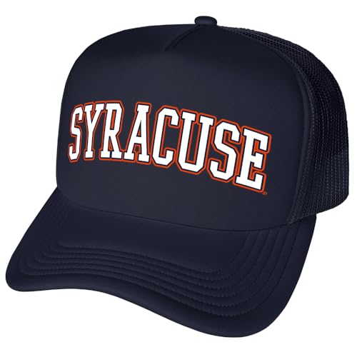 Campus Lab Official Syracuse University Distressed School Name Foam Snapback Trucker Hat - Unisex for Men and Women