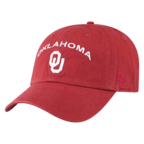 Top of the World Oklahoma Sooners Men's Adjustable Relaxed Fit Team Arch hat, Adjustable
