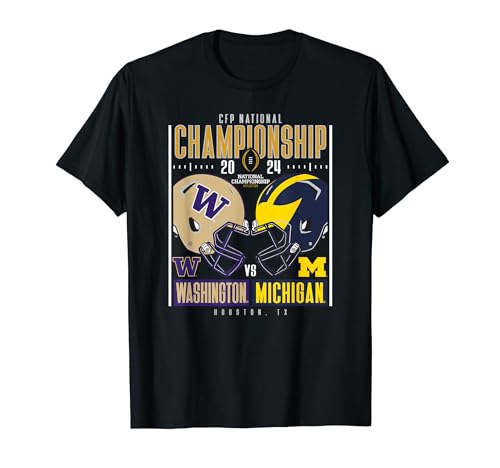 Washington vs Michigan 2024 CFP National Championship Helmet T-Shirt