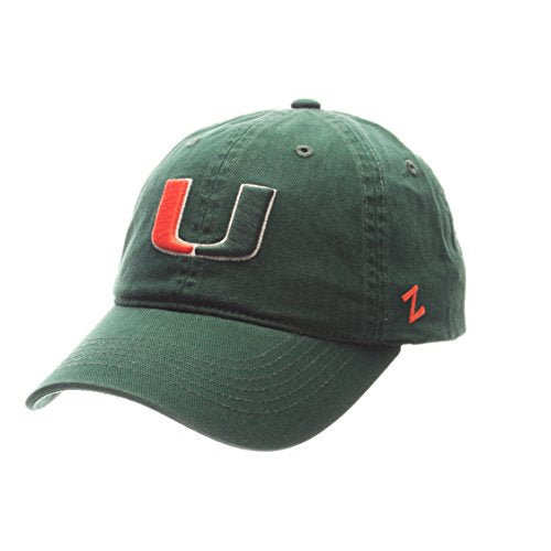 NCAA Zephyr Miami Hurricanes Mens Scholarship Relaxed Hat, Adjustable, Team Color