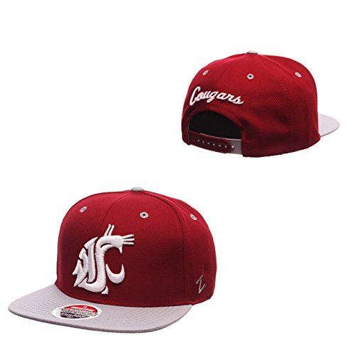 NCAA Zephyr Washington State Cougars Mens Z11 Snapback Hat, Adjustable Size, Team Color