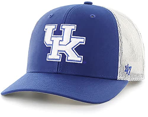 Kentucky Wildcats Mens Womens Trucker Adjustable Snapback Royal Blue White Logo Hat by '47 Brand