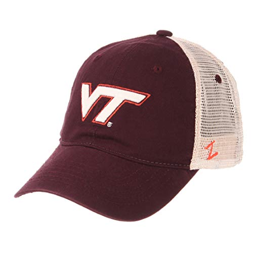 NCAA Zephyr Virginia Tech Hokies Mens University Relaxed Hat, Adjustable, Team Color/Stone