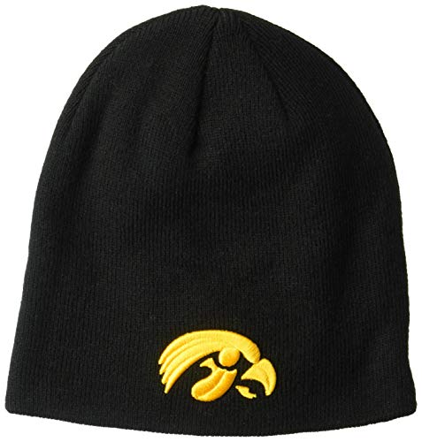 NCAA Zephyr Iowa Hawkeyes Mens Edge Knit Beanie, Adjustable, Team Color