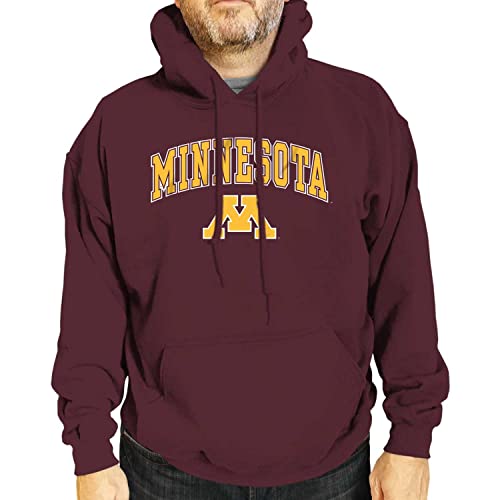 Campus Colors Adult Arch & Logo Soft Style Gameday Hooded Sweatshirt (Minnesota Golden Gophers - Red, X-Large)