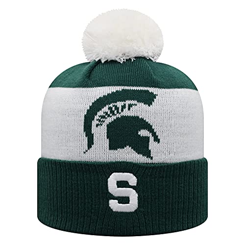 Top of the World NCAA Team Color-Gametime-Cuffed Knit Skully Beanie Hat-Michigan State Spartans-One Size Fits Most