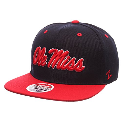 NCAA Zephyr Mississippi Old Miss Rebels Mens Z11 Snapback Hat, Adjustable Size, Team Color