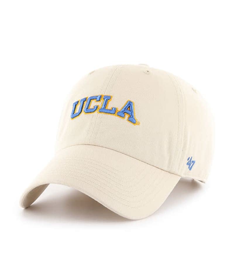 '47 UCLA Bruins Mens Womens Clean Up Adjustable Strapback Natural White Hat with Team Color Logo