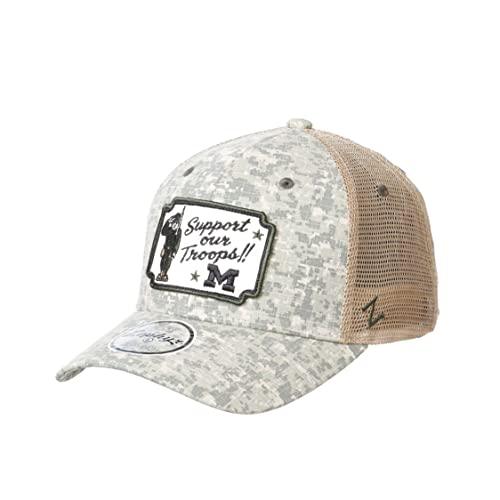 Michigan Wolverines Men's Standard Operation Hat Trick Vet Camo Cotton Adjustable Hat - Campus Hats
