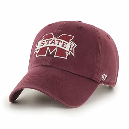 Mississippi State Bulldogs Mens Womens Clean Up Adjustable Strapback Dark Maroon '47 Brand at