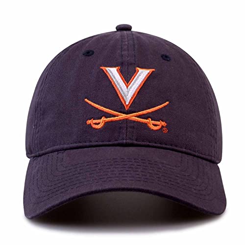 The Game NCAA Adult Relaxed Fit Logo Hat - Embroidered Logo - 100% Cotton - Elevate Your Style and Show Your Team Spirit (Virginia Cavaliers - Blue, Adult Adjustable)
