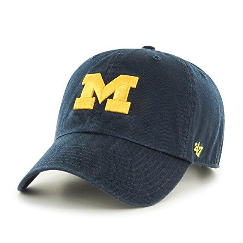 NCAA Michigan Wolverines '47 Brand Clean Up Adjustable Hat, Navy 1, One Size - Campus Hats