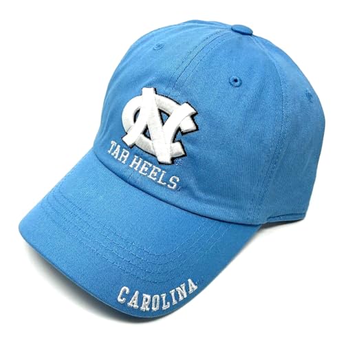 Cleanup UNC North Carolina Tar Heels Logo Solid Blue Curved Bill Adjustable Slouch Hat