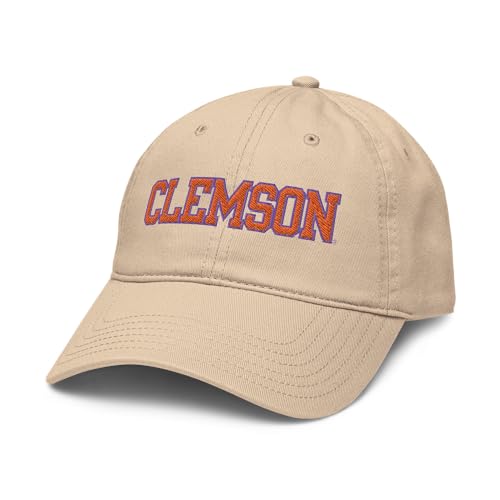 Elite Authentics Clemson Tigers Title Officially Licensed Adjustable Baseball Hat, Stone, One Size